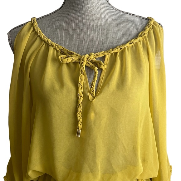 Y2K XXI Forever 21 Sheer Cold Shoulder Blouse - Picture 2 of 11